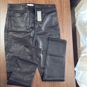 Loft Black Coated Pants